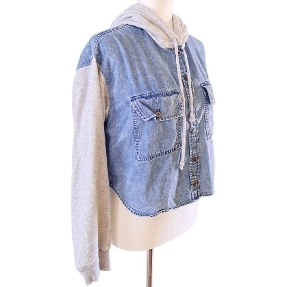 AMERICAN EAGLE CHAMBRAY DENIM JACKET TOP SZ M - Picture 3 of 7